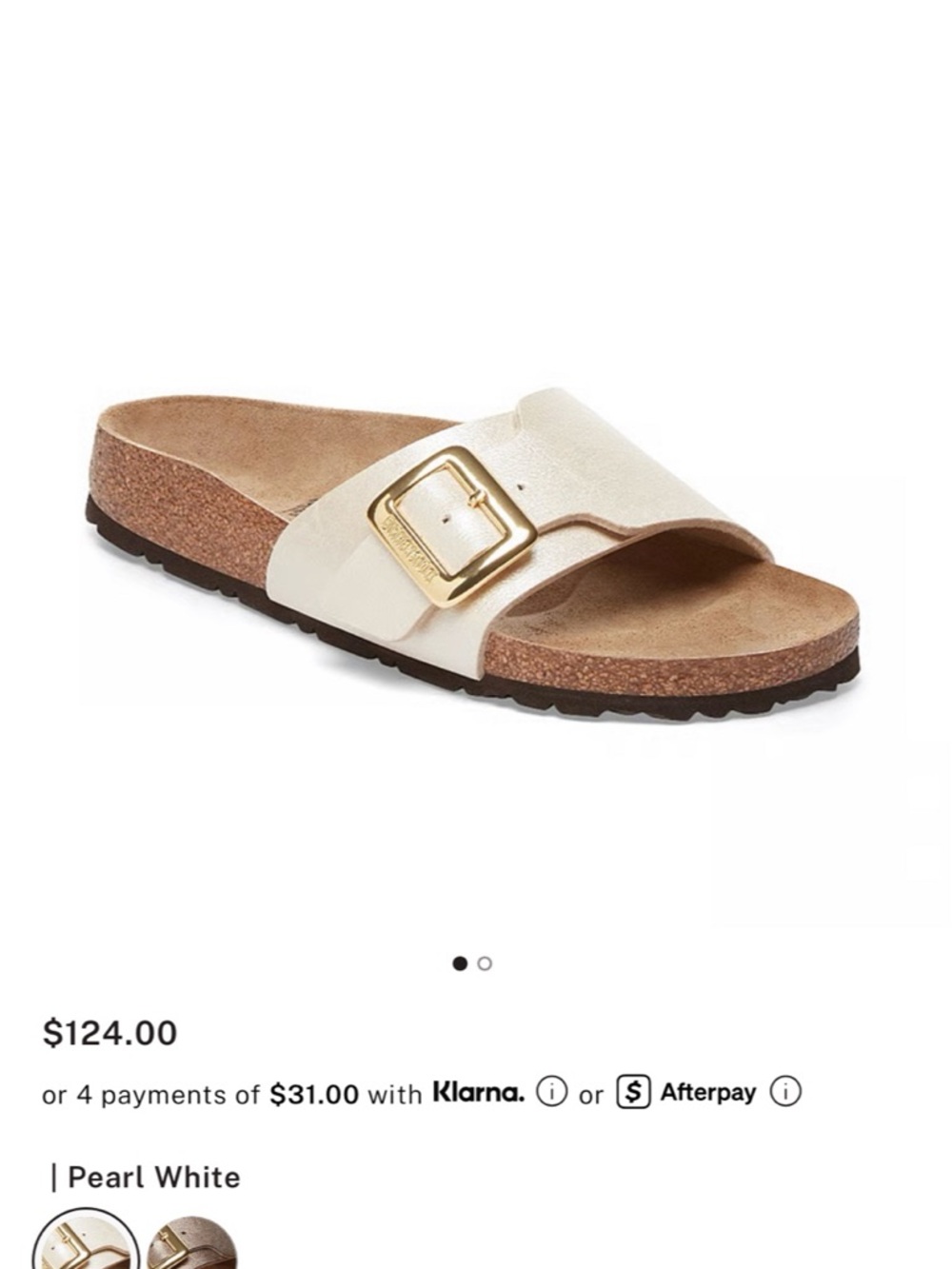 Birkenstock Catalina Big Buckle Sandals Pearl White Size 9–9.5 NIB